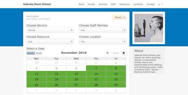 Matching your brand colours can help you manage your online bookings