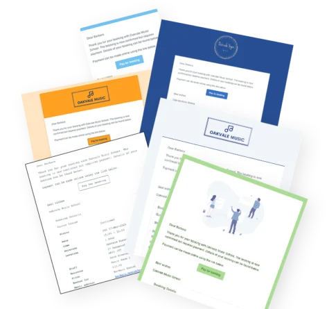 Customisable booking emails Customisable booking emails